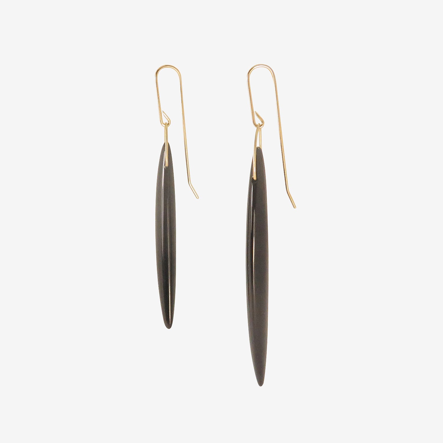 GABRIELLA KISS 14K & BLACK JADE BEAN EARRINGS