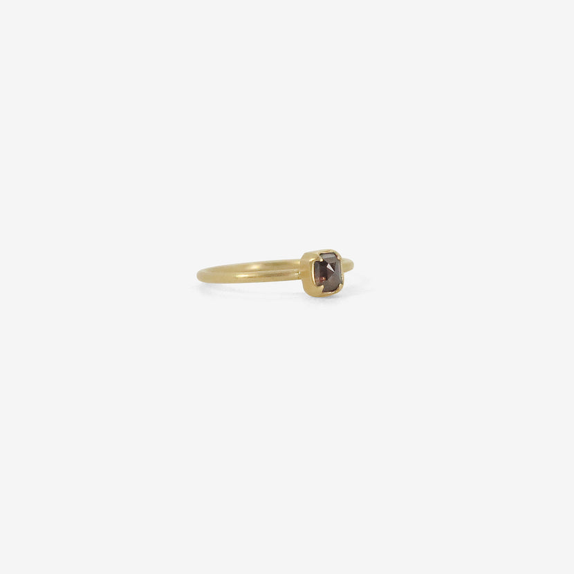 GABRIELLA KISS 18K & SMALL RECTANGULAR BROWN DIAMOND RING, .6CT