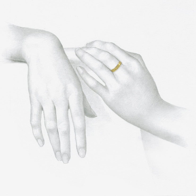 GABRIELLA KISS 18K LATIN INSCRIPTION BAND – “CREARE” – CREATE, SIZE 6