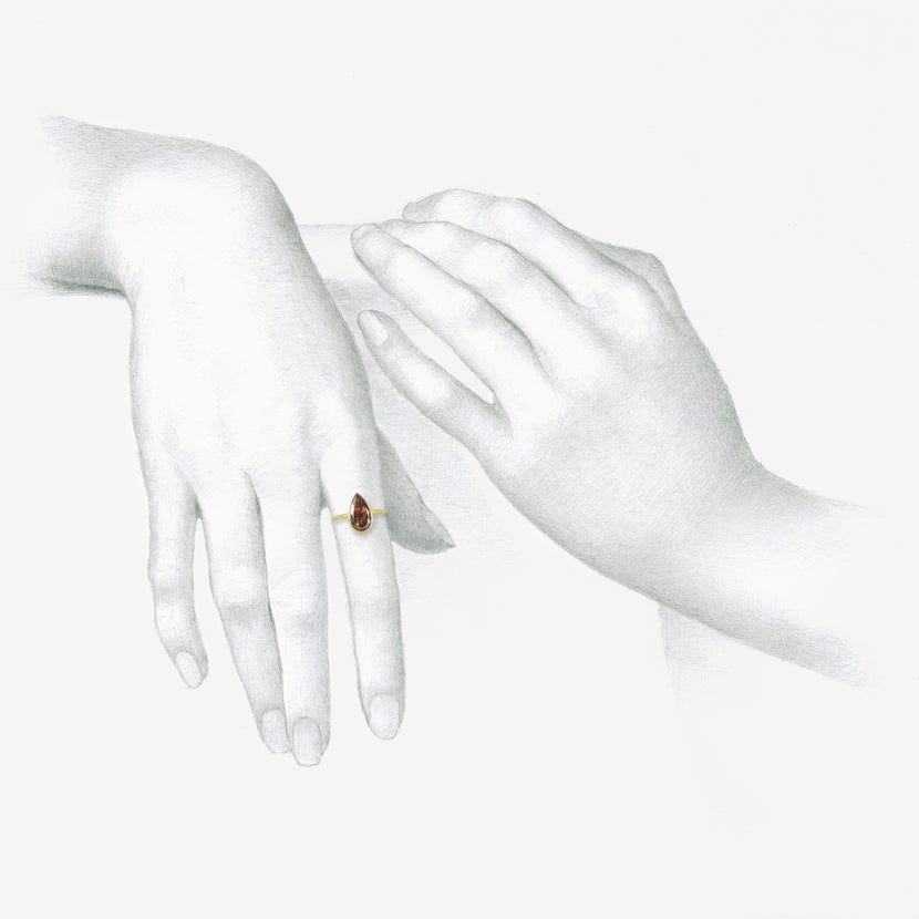 GABRIELLA KISS 18K & PEAR-SHAPED RUSTY LACY DIAMOND RING, 2.35CT