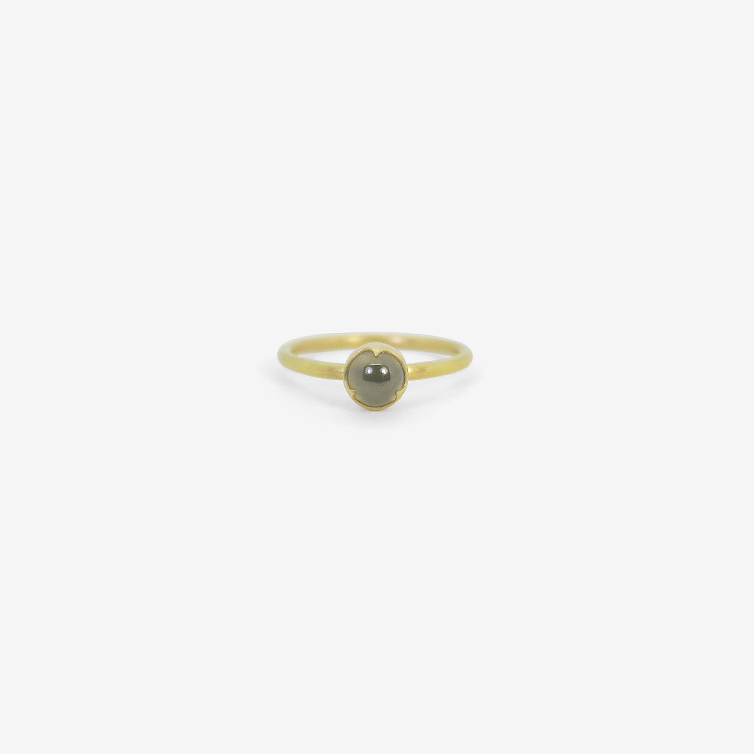 GABRIELLA KISS 18K & ROUND CABOCHON DIAMOND RING, 1.15CT