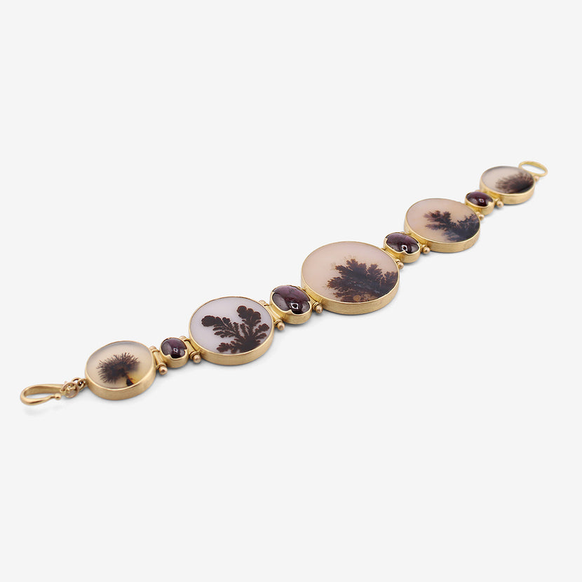 GABRIELLA KISS 18K & ROUND DENDRITE BRACELET WITH STAR RUBIES