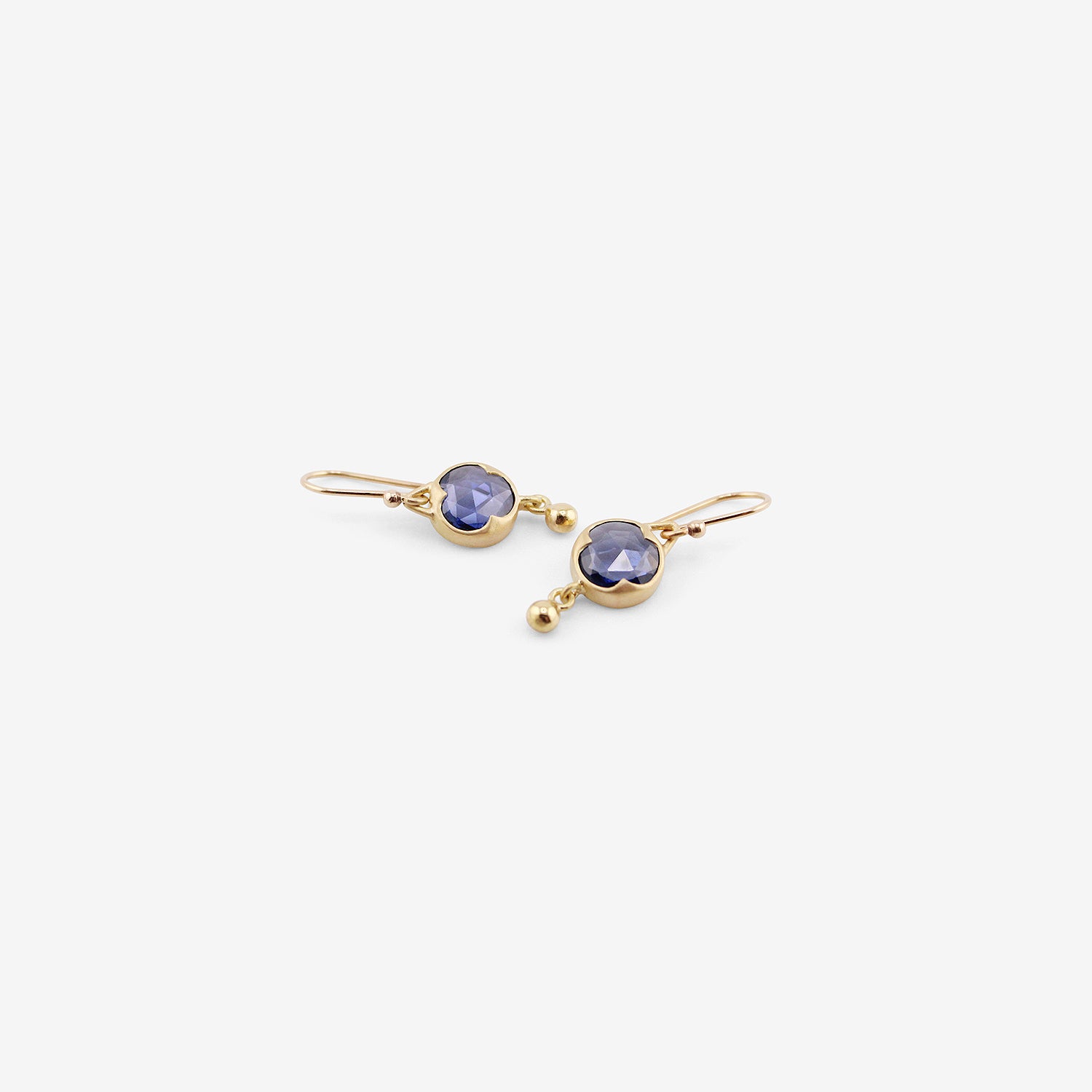 GABRIELLA KISS 18K & ROUND ROSE-CUT BLUE SAPPHIRE EARRINGS WITH BALL DROPS, 2.42CT