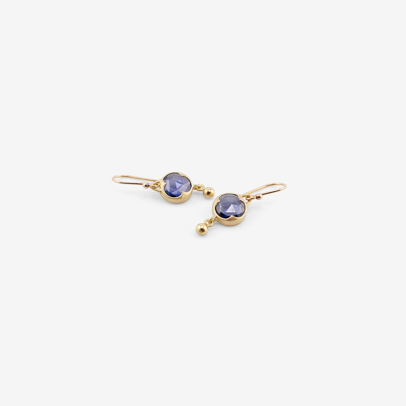 GABRIELLA KISS 18K & ROUND ROSE-CUT BLUE SAPPHIRE EARRINGS WITH BALL DROPS, 2.42CT