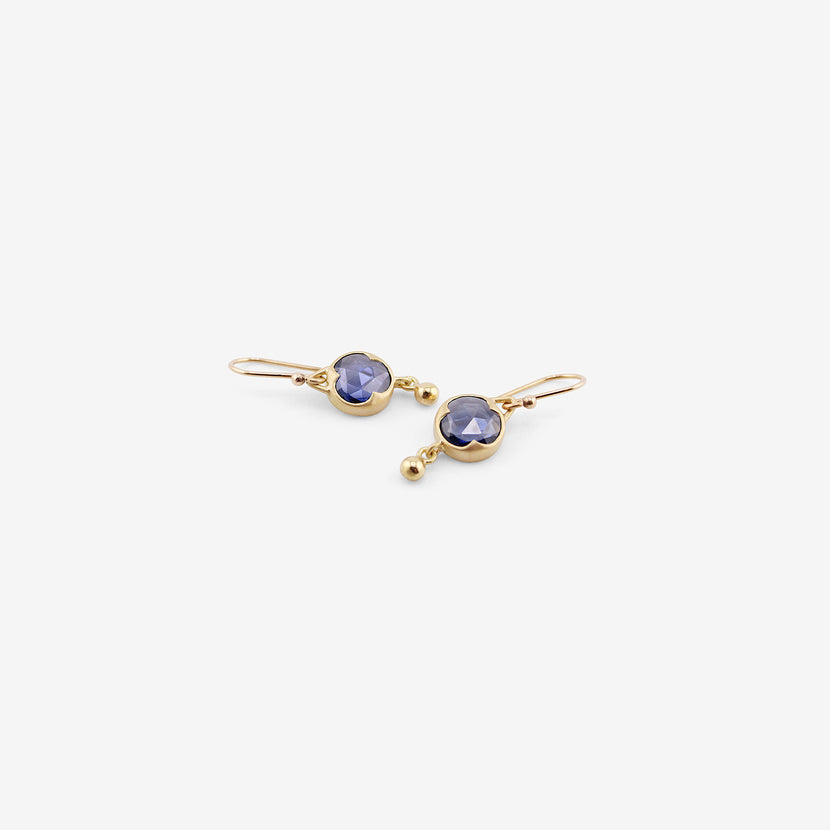 GABRIELLA KISS 18K & ROUND ROSE-CUT BLUE SAPPHIRE EARRINGS WITH BALL DROPS, 2.42CT