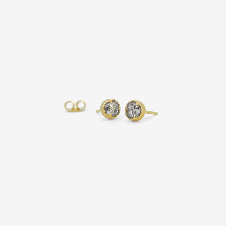 GABRIELLA KISS 18K & SALT AND PEPPER ROSE-CUT DIAMOND STUDS, .95CT
