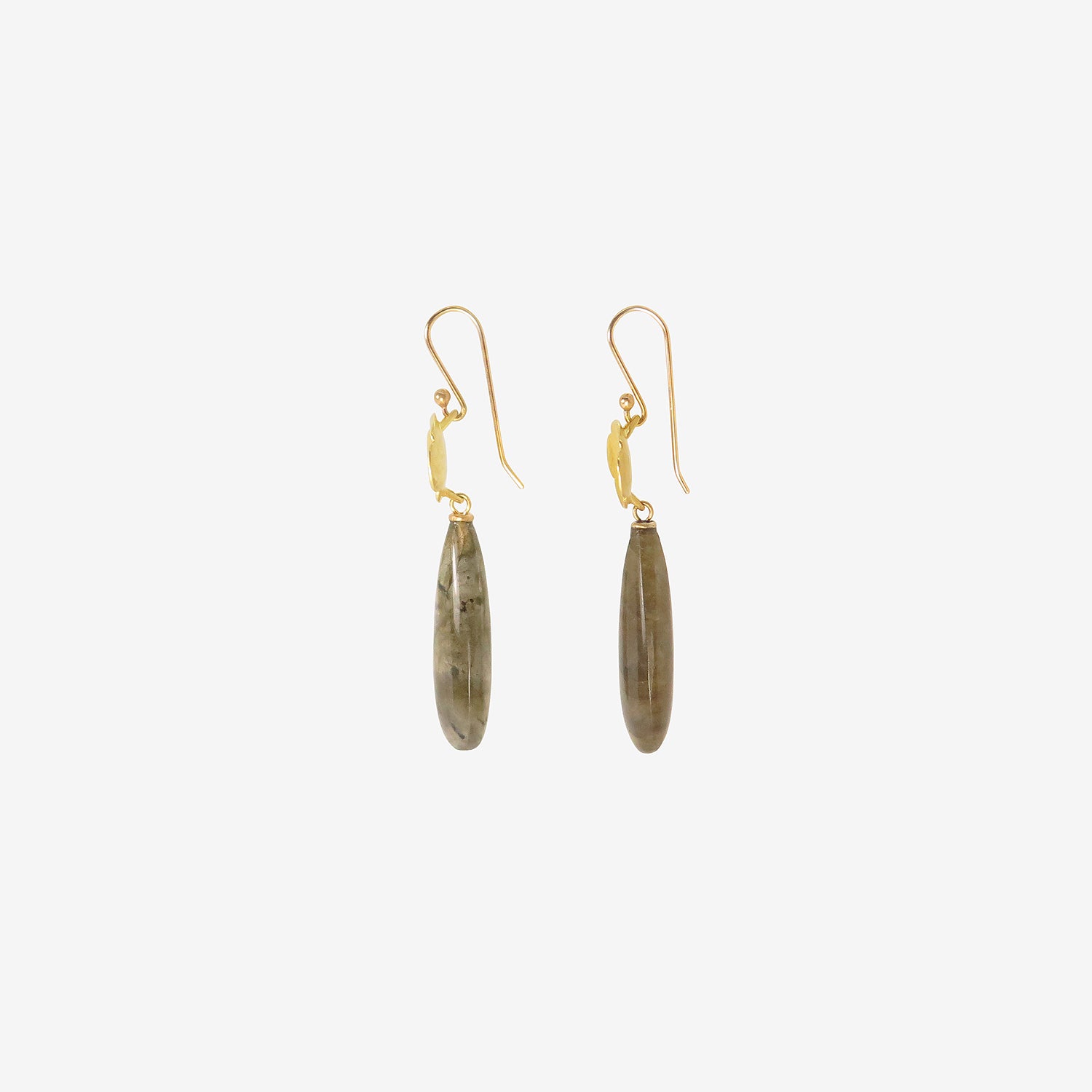 GABRIELLA KISS 18K SCALLOP & LABRADORITE DROP EARRINGS
