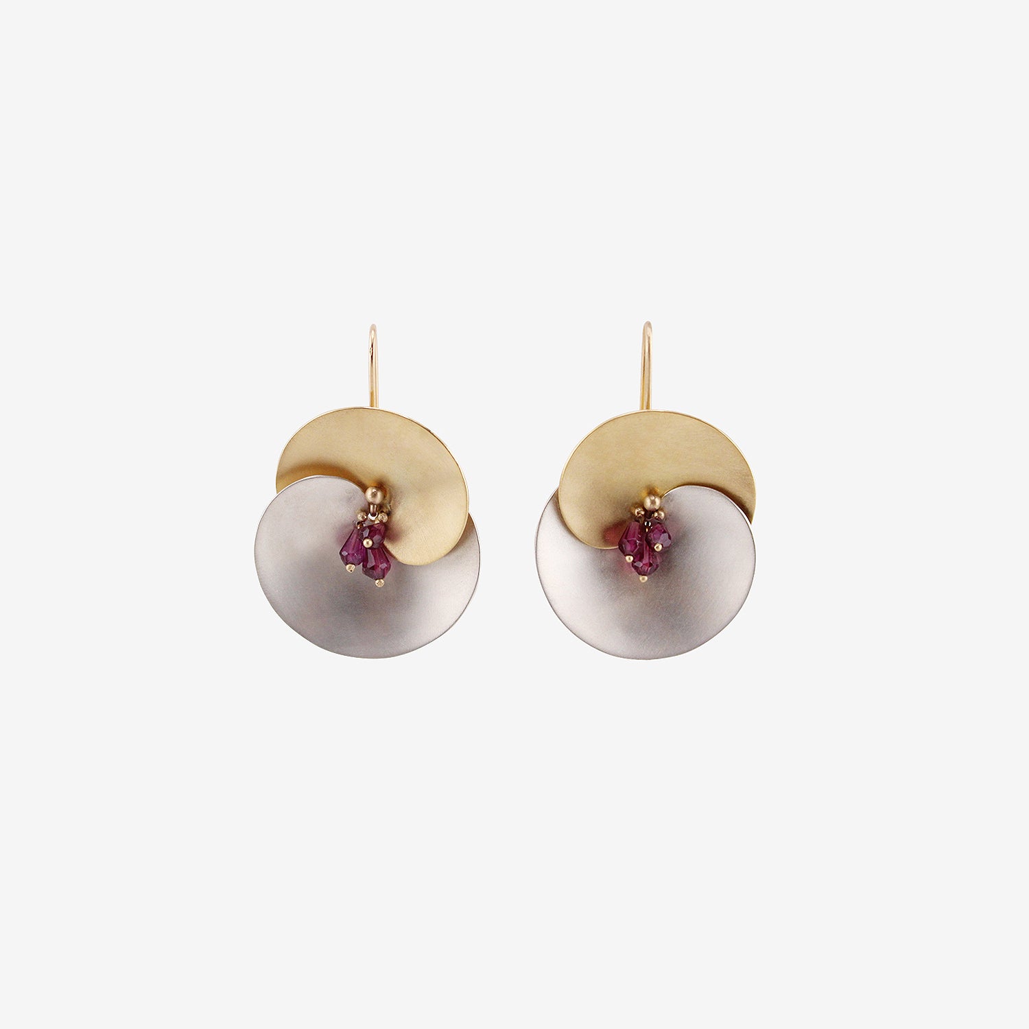 GABRIELLA KISS 18K & SILVER LARGE EUPHORBIA EARRINGS WITH TOURMALINE