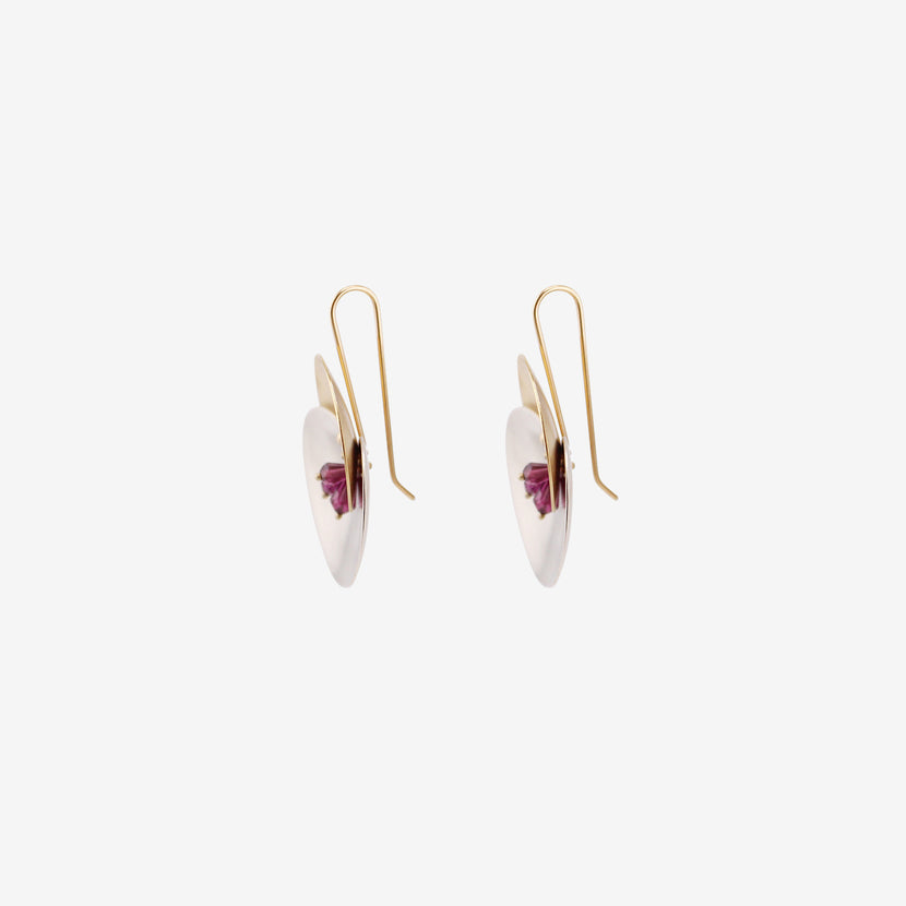 GABRIELLA KISS 18K & SILVER LARGE EUPHORBIA EARRINGS WITH TOURMALINE
