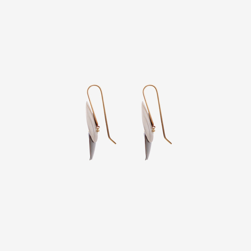 GABRIELLA KISS OXIDIZED BRONZE & SILVER MEDIUM EUPHORBIA EARRINGS WITH SAPPHIRES