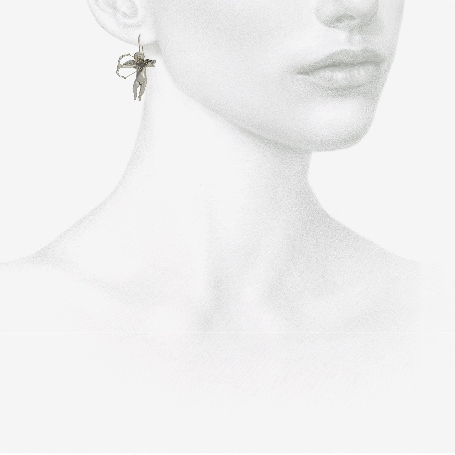 GABRIELLA KISS STERLING SILVER CUPID EARRINGS