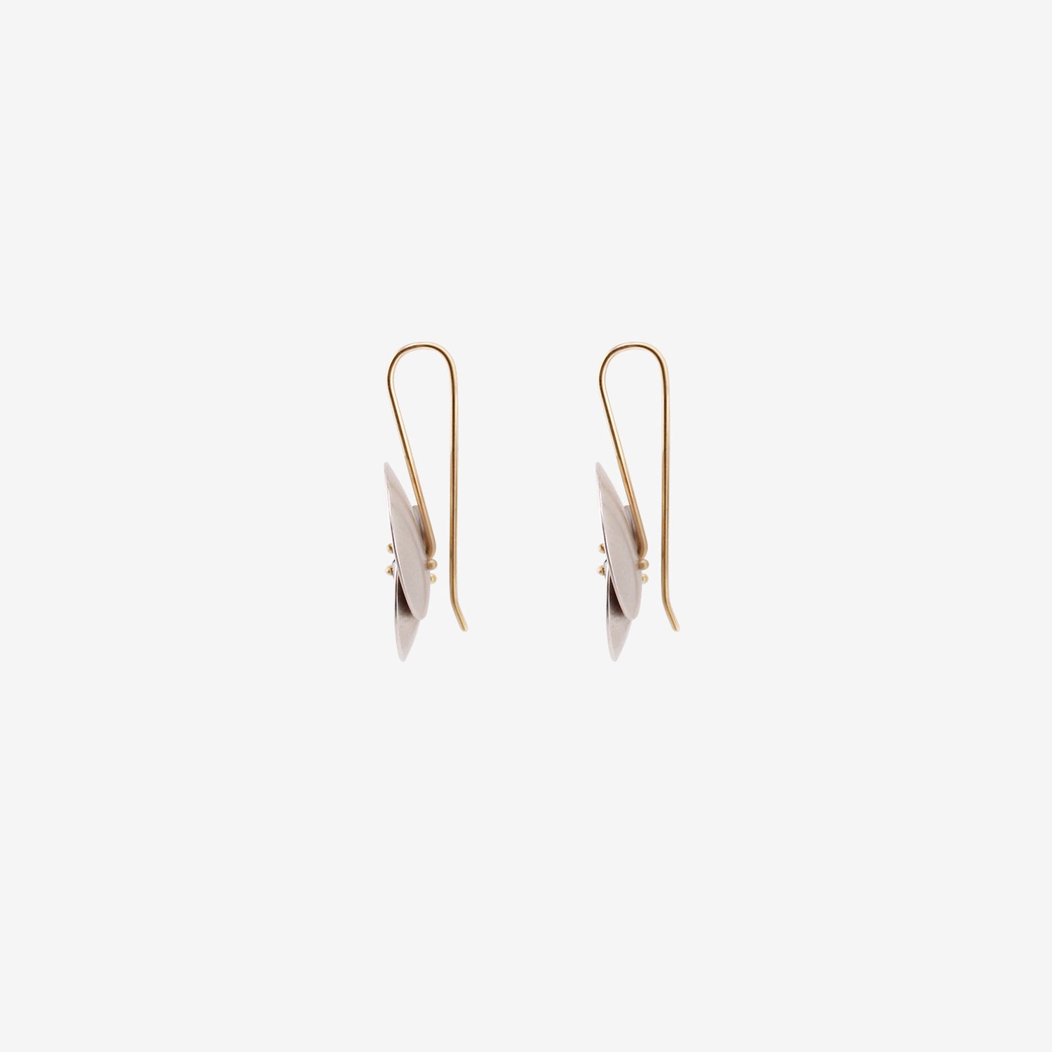 GABRIELLA KISS SILVER SMALL EUPHORBIA EARRINGS WITH BLACK DIAMONDS