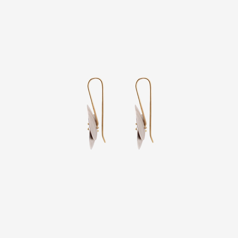 GABRIELLA KISS SILVER SMALL EUPHORBIA EARRINGS WITH BLACK DIAMONDS
