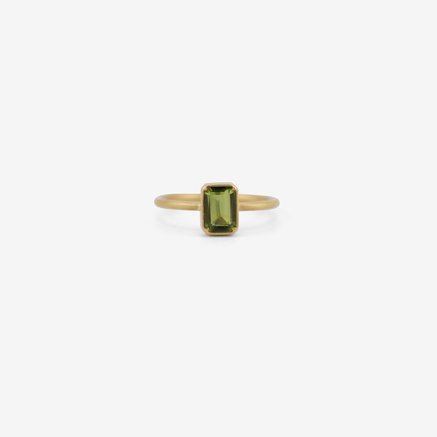 GABRIELLA KISS 18K & SMALL EMERALD-CUT PERIDOT RING, .9CT