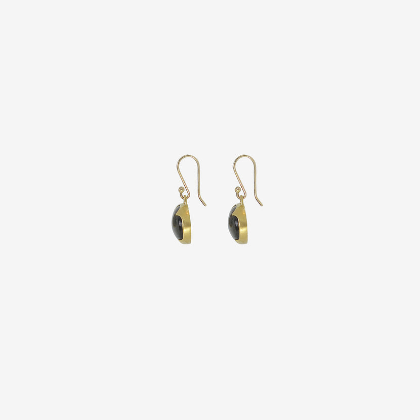 GABRIELLA KISS 18K & HORIZONTAL OVAL BLACK MOTHER-OF-PEARL EARRINGS