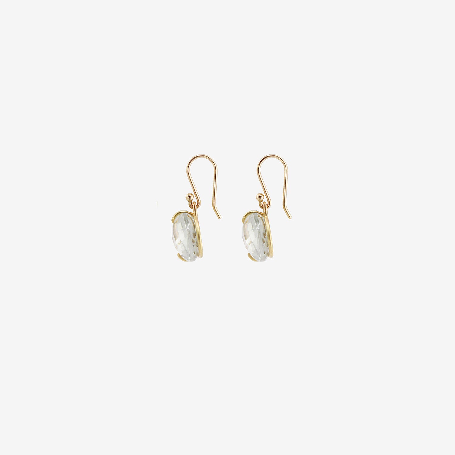 GABRIELLA KISS 18K & SMALL HORIZONTAL OVAL FACETED GREEN AMETHYST EARRINGS
