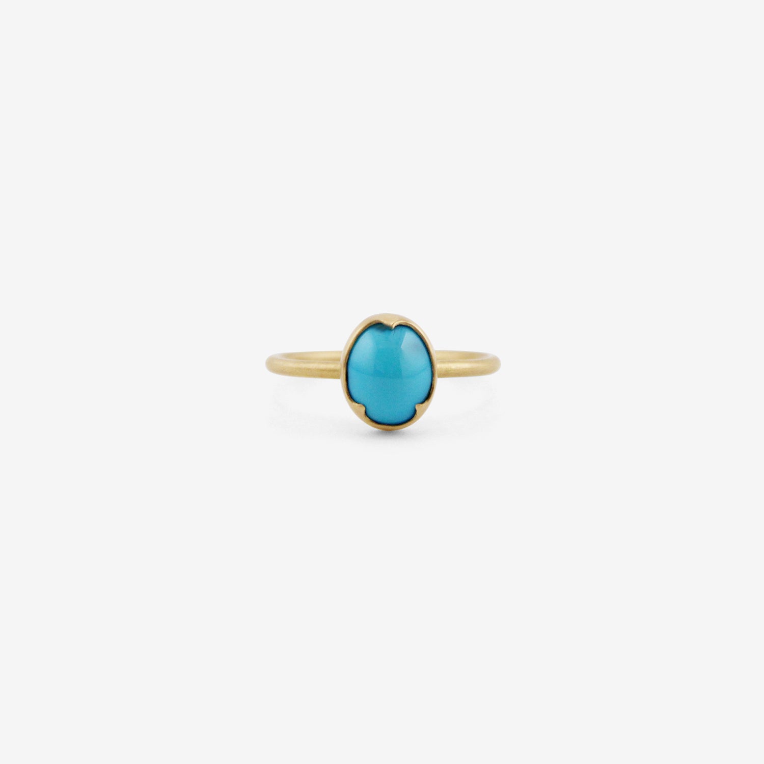GABRIELLA KISS 18K & SMALL OVAL PERSIAN TURQUOISE RING, 1.73CT