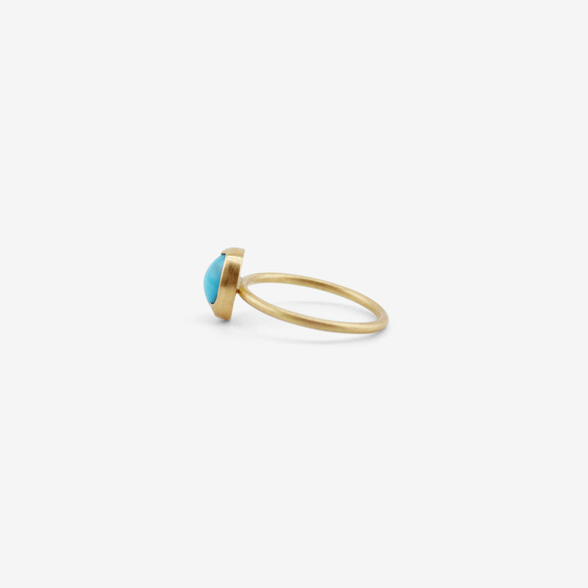 GABRIELLA KISS 18K & SMALL OVAL PERSIAN TURQUOISE RING, 1.73CT