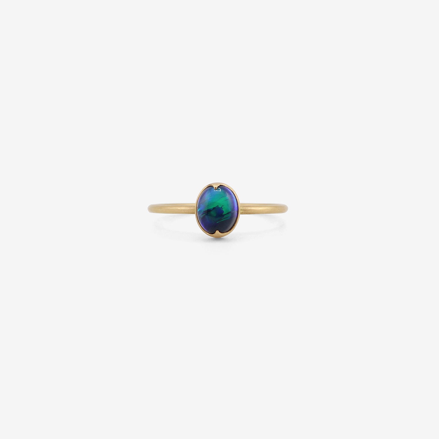 GABRIELLA KISS 18K & SMALL OVAL BLACK OPAL RING, 1.07CT