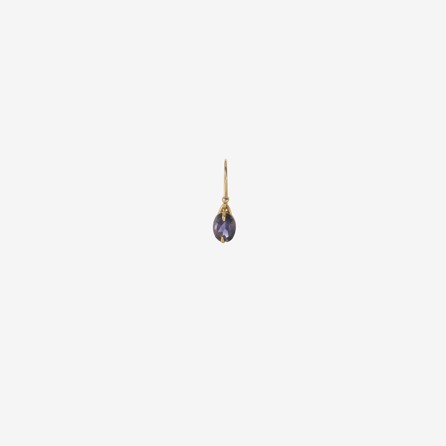 GABRIELLA KISS 18K & SMALL OVAL IOLITE SINGLE EARRING