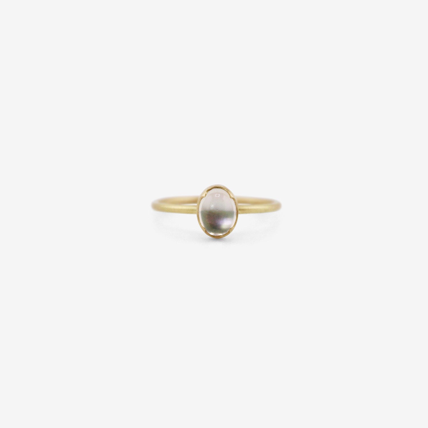 GABRIELLA KISS 18K & SMALL OVAL RAINBOW MOONSTONE RING