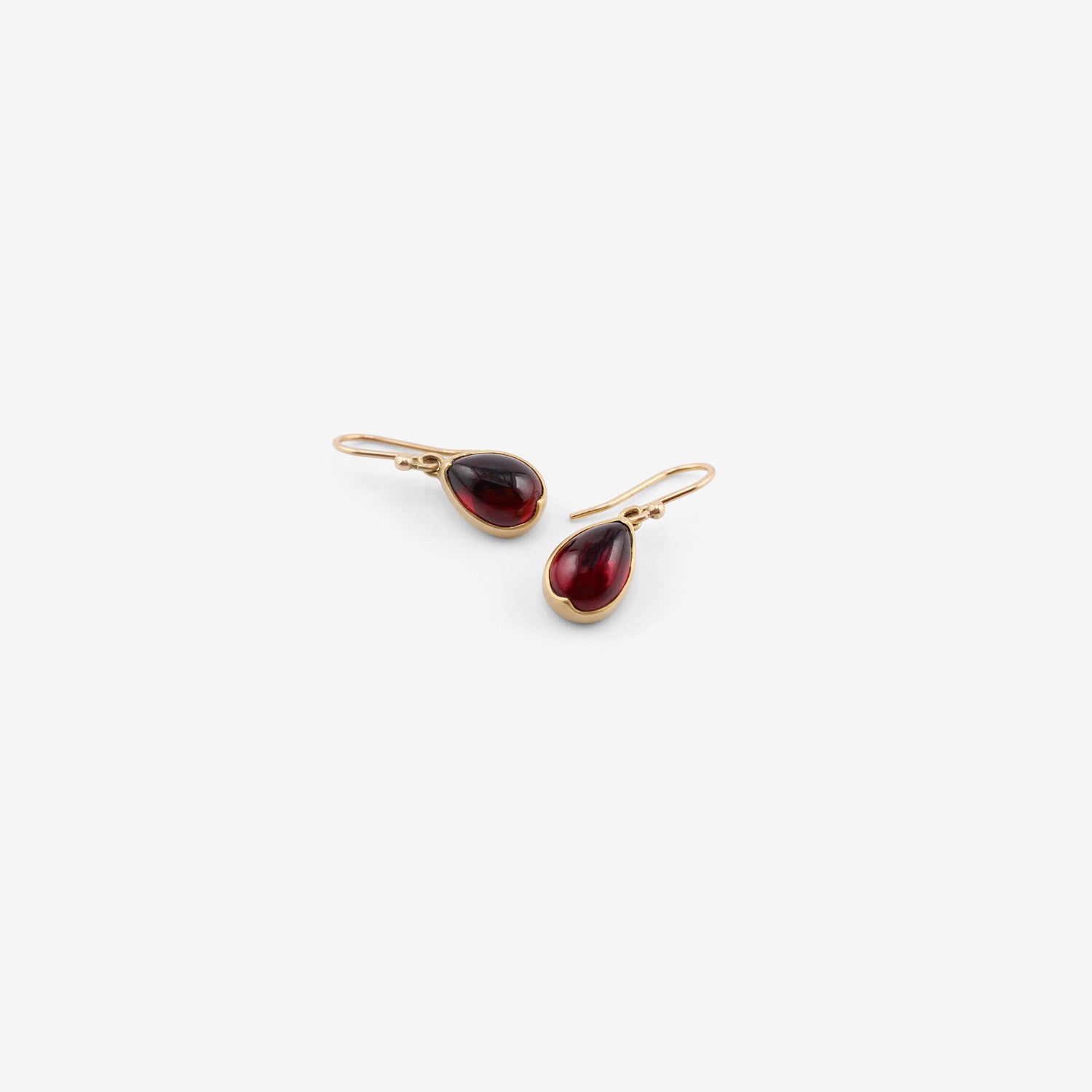 GABRIELLA KISS 18K & SMALL PEAR-SHAPED GARNET EARRINGS