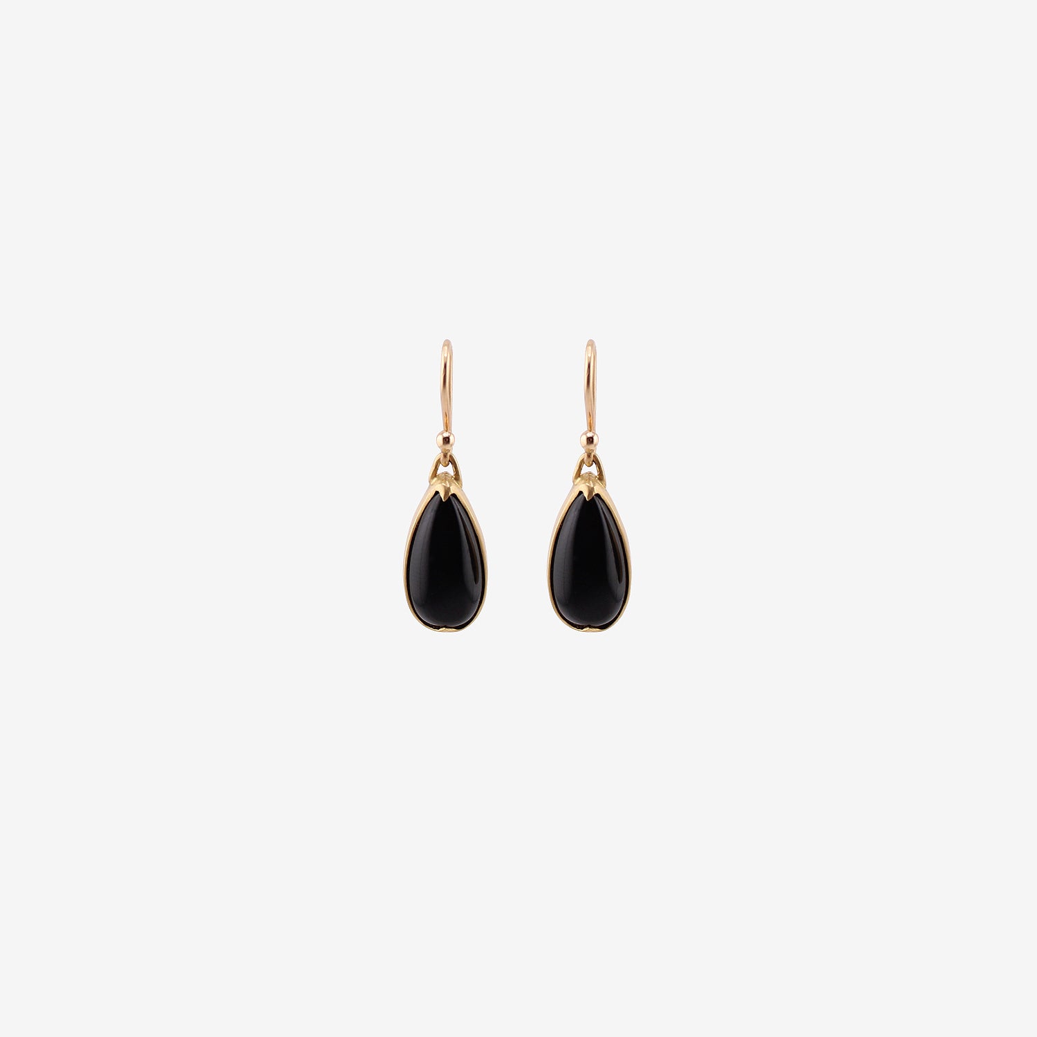 GABRIELLA KISS 18K & SMALL PEAR-SHAPED ONYX EARRINGS