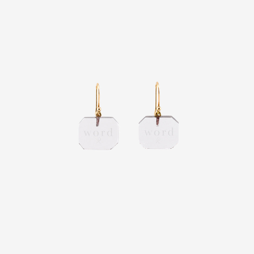 GABRIELLA KISS 14K & SMOKY QUARTZ 'WORD' EARRINGS
