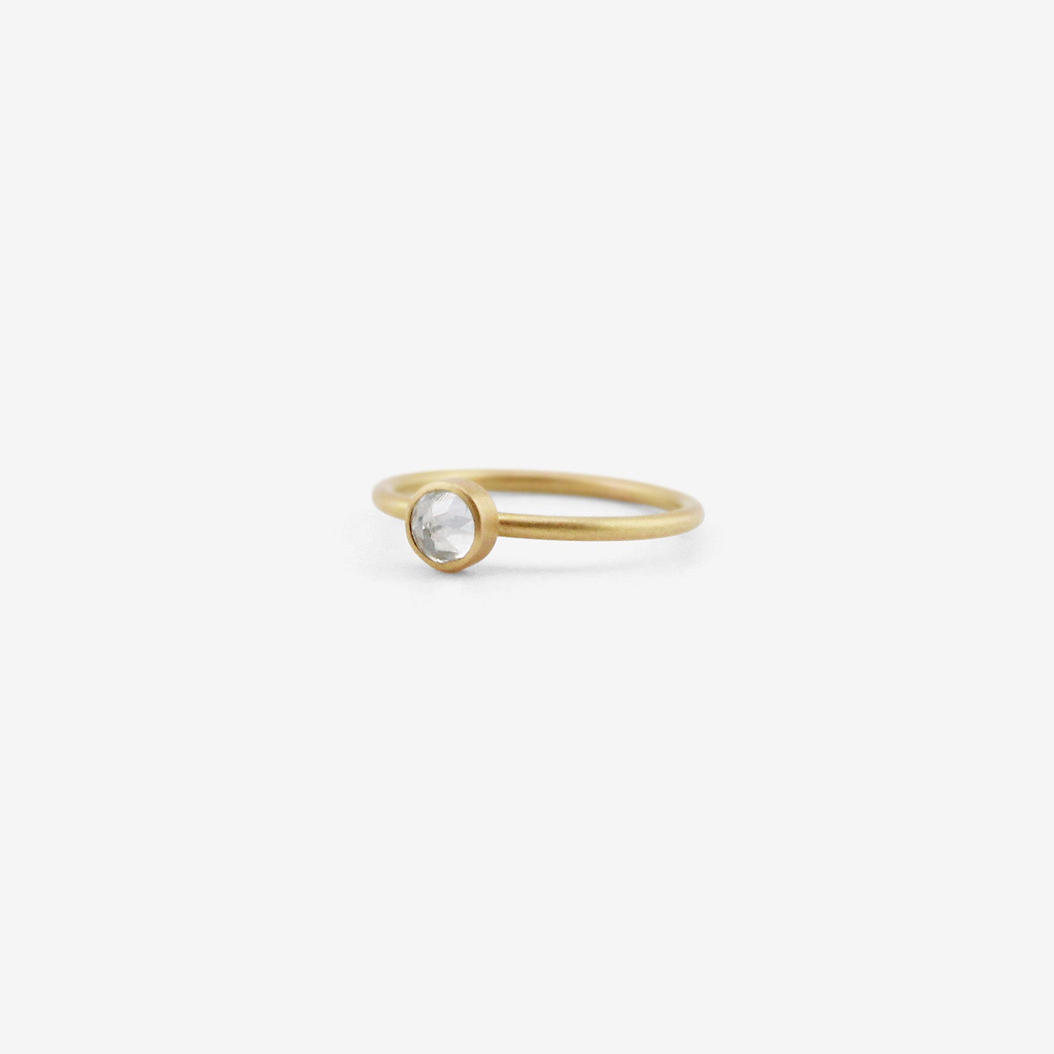 GABRIELLA KISS 18K & TINY ROUND REVERSE-SET AQUAMARINE RING