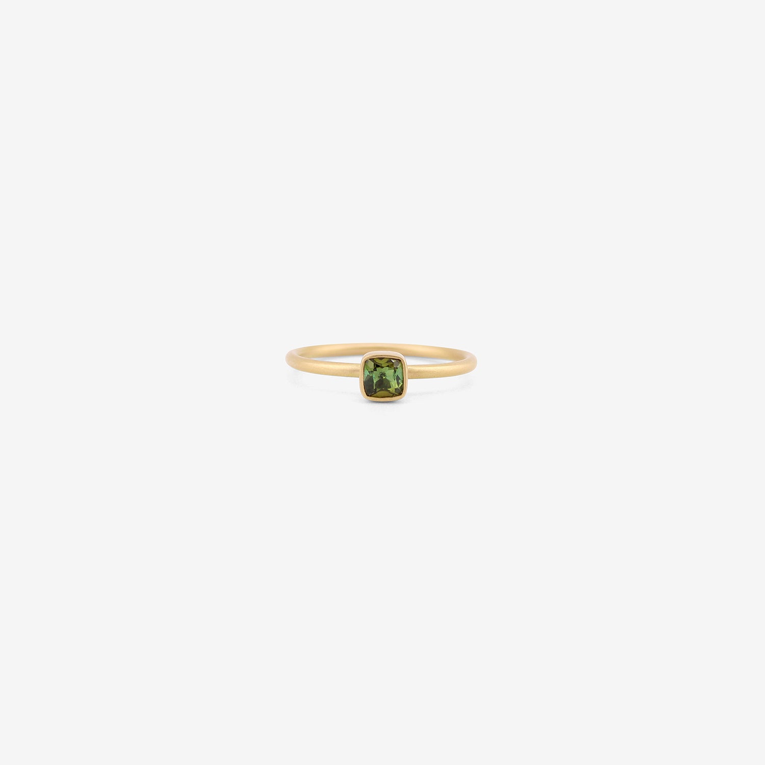 GABRIELLA KISS 18K & TINY SQUARE GREEN TOURMALINE RING, .31CT