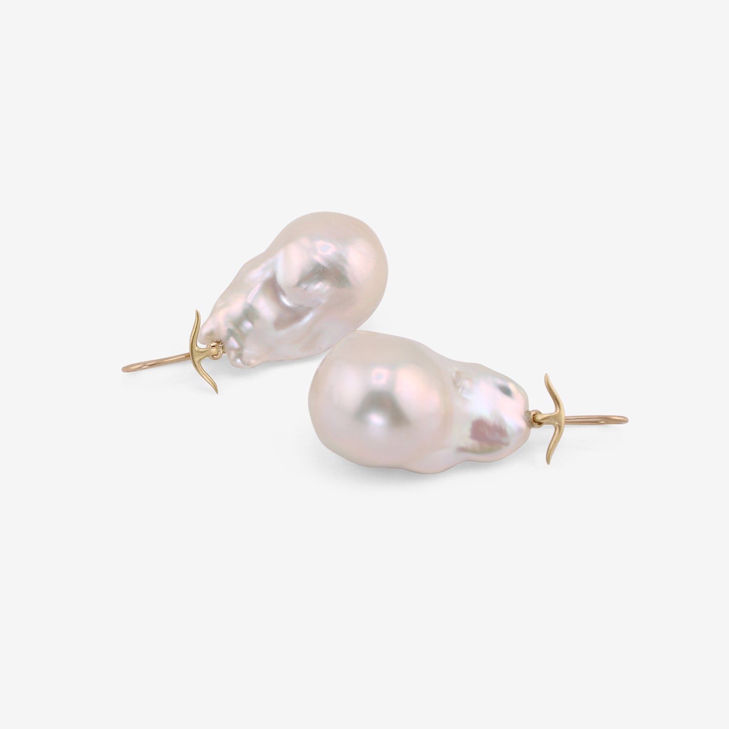 GABRIELLA KISS 18K & WHITE BAROQUE FRESHWATER PEARL EARRINGS