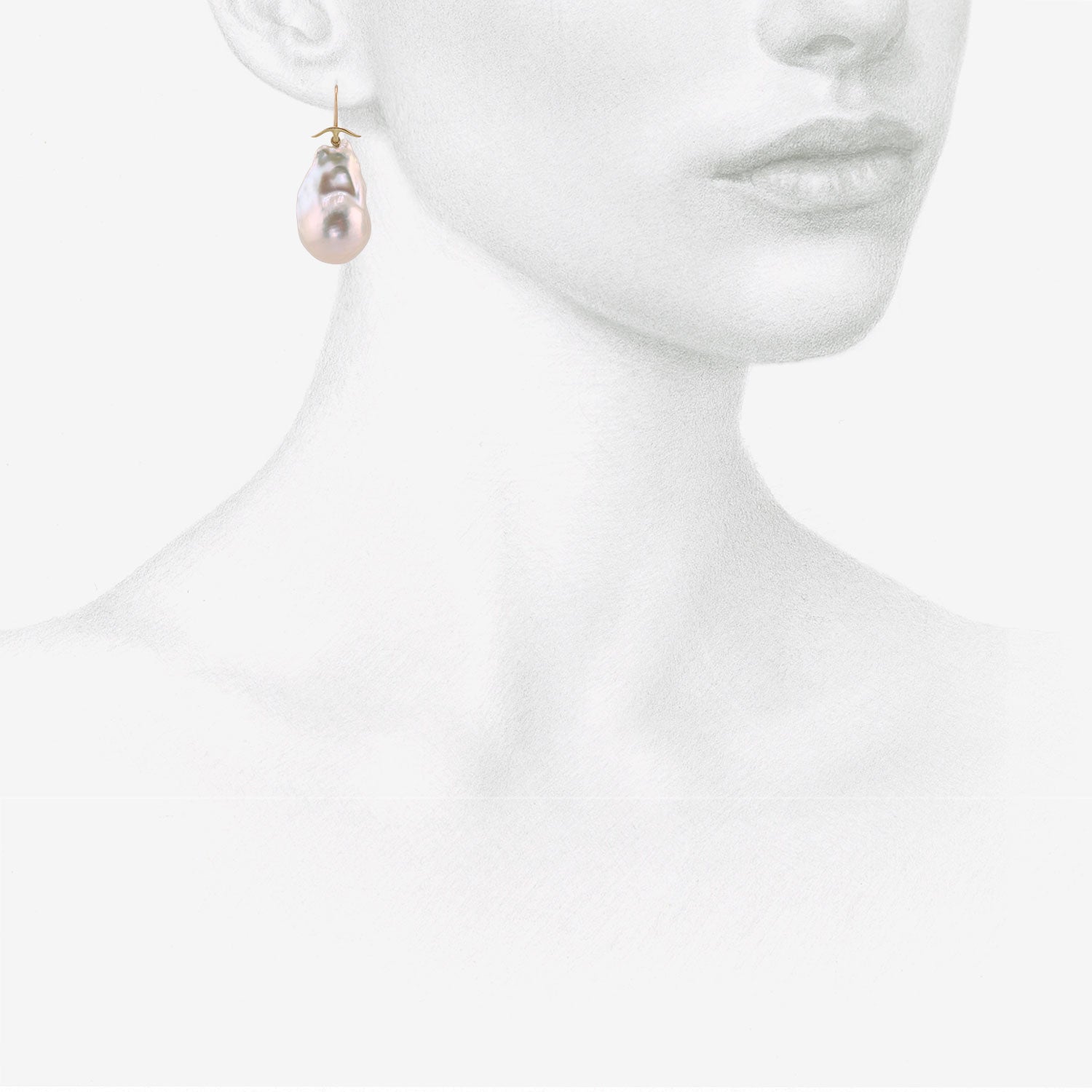 GABRIELLA KISS 18K & WHITE BAROQUE FRESHWATER PEARL EARRINGS