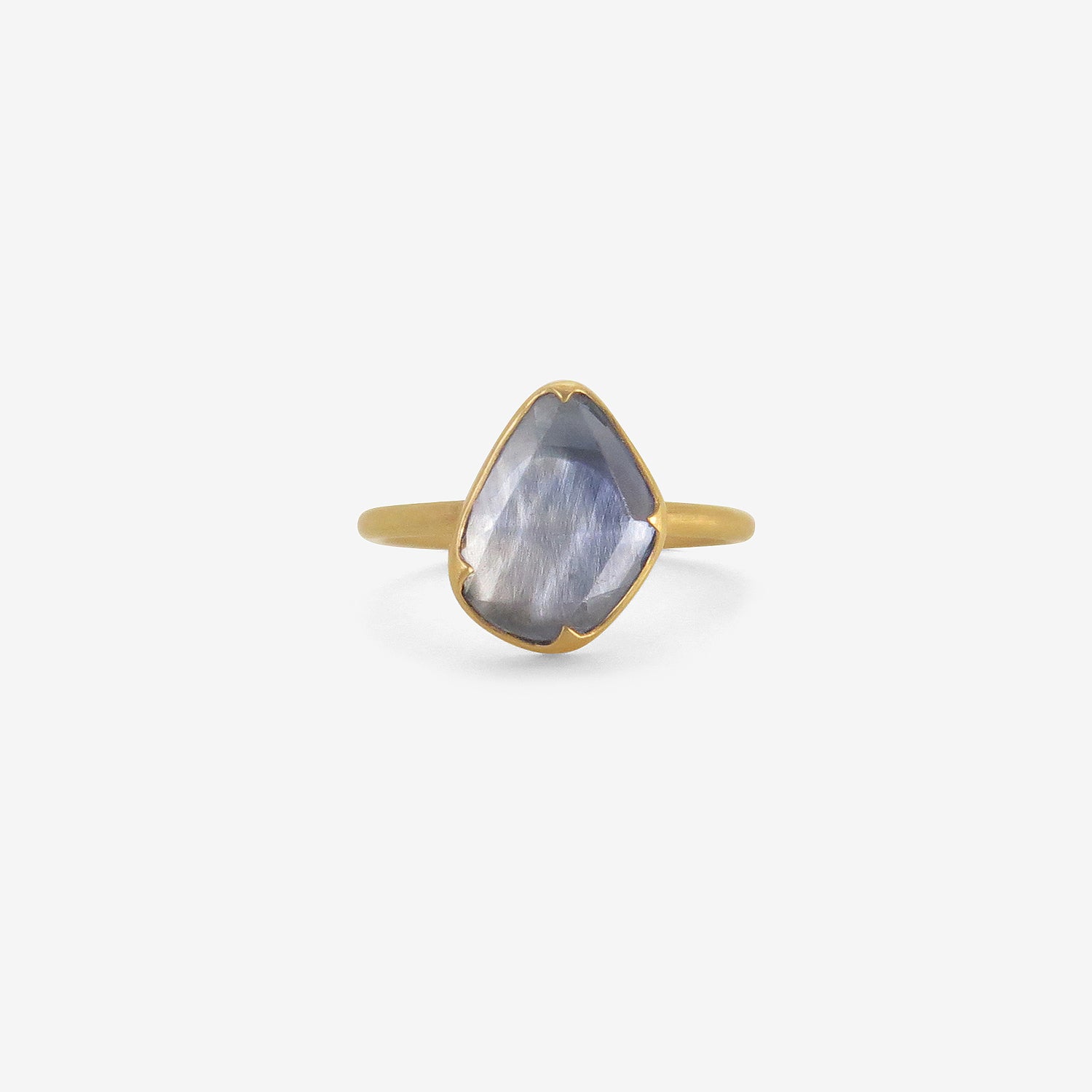 GABRIELLA KISS 18K & WONKY PALE BLUE SAPPHIRE RING, 2.45CT