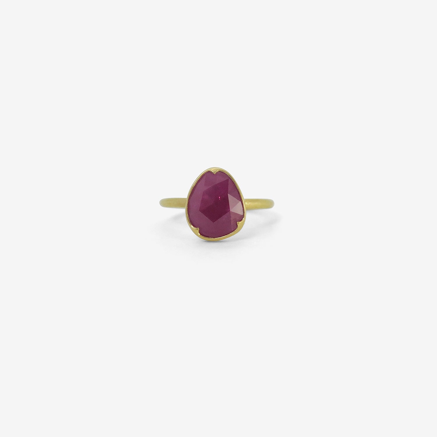 GABRIELLA KISS 18K & WONKY PEAR-SHAPED ROSE-CUT RUBY RING, 1.94CT