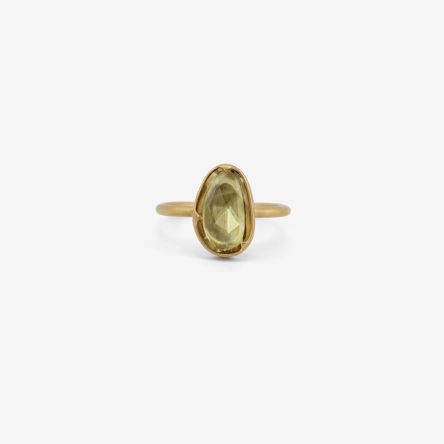 GABRIELLA KISS 18K & WONKY FACETED YELLOW SAPPHIRE RING, 2.58CT