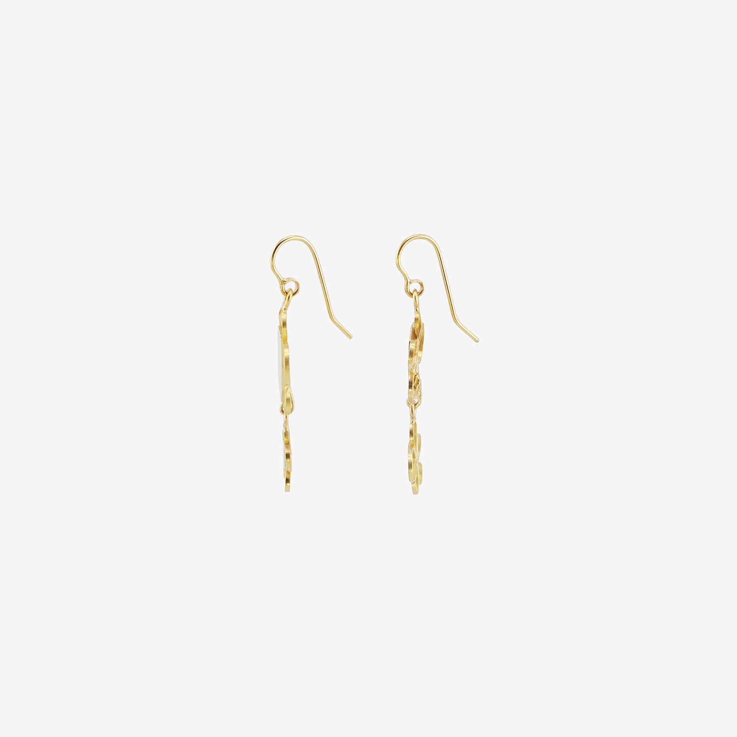 JUDY GEIB 18K DOUBLE FLOWERY DROP EARRINGS