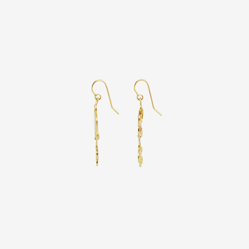 JUDY GEIB 18K DOUBLE FLOWERY DROP EARRINGS