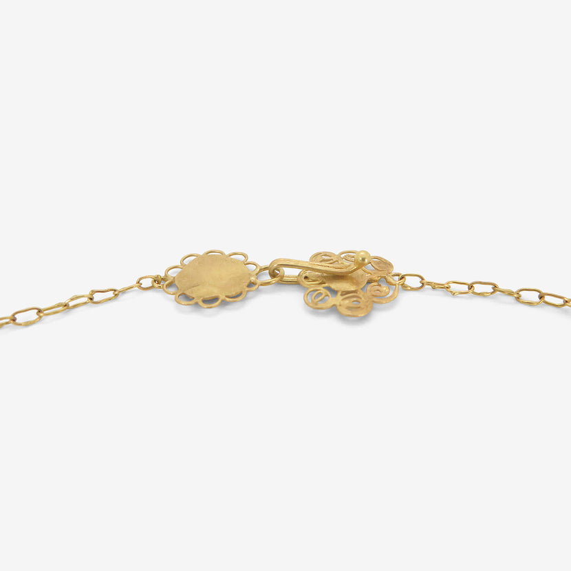 JUDY GEIB 18K TEA-LENGTH FLOWERY EREWHON NECKLACE