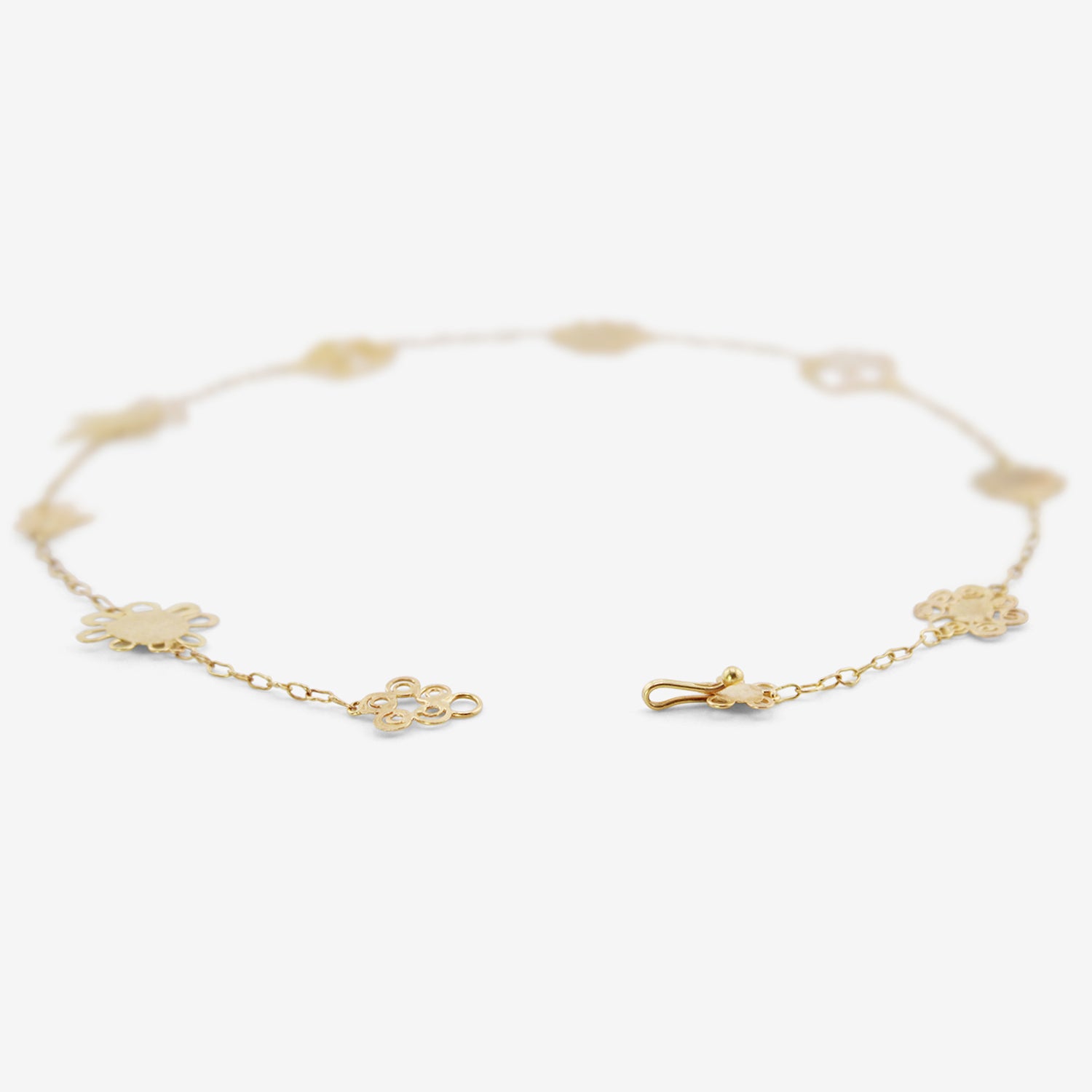 JUDY GEIB 18K SMALLISH FLOWERY CHAIN NECKLACE