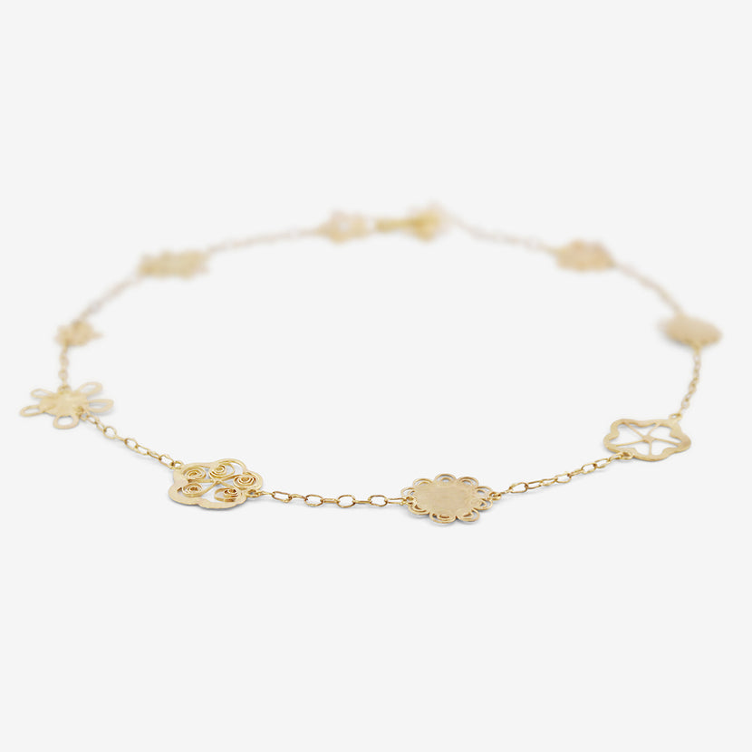 JUDY GEIB 18K SMALLISH FLOWERY CHAIN NECKLACE