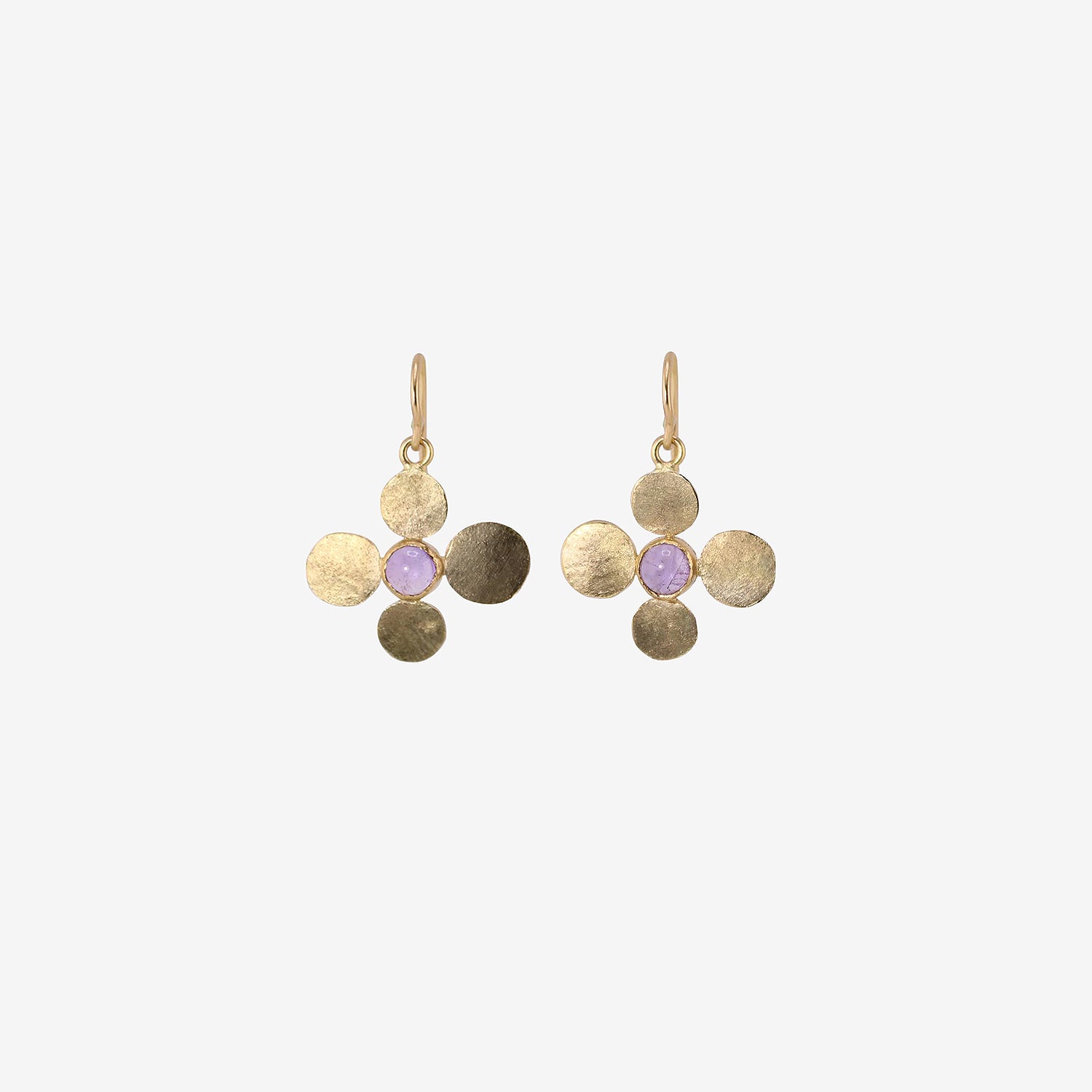 JUDY GEIB 18K & AMETHYST SQUASH EARRINGS