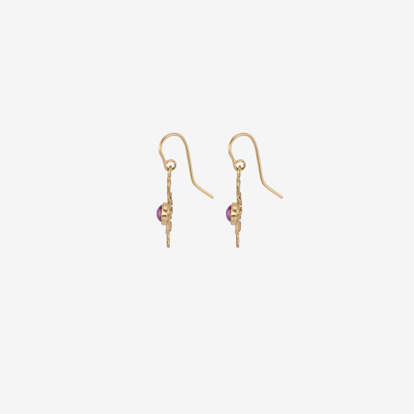 JUDY GEIB 18K & AMETHYST SQUASH EARRINGS