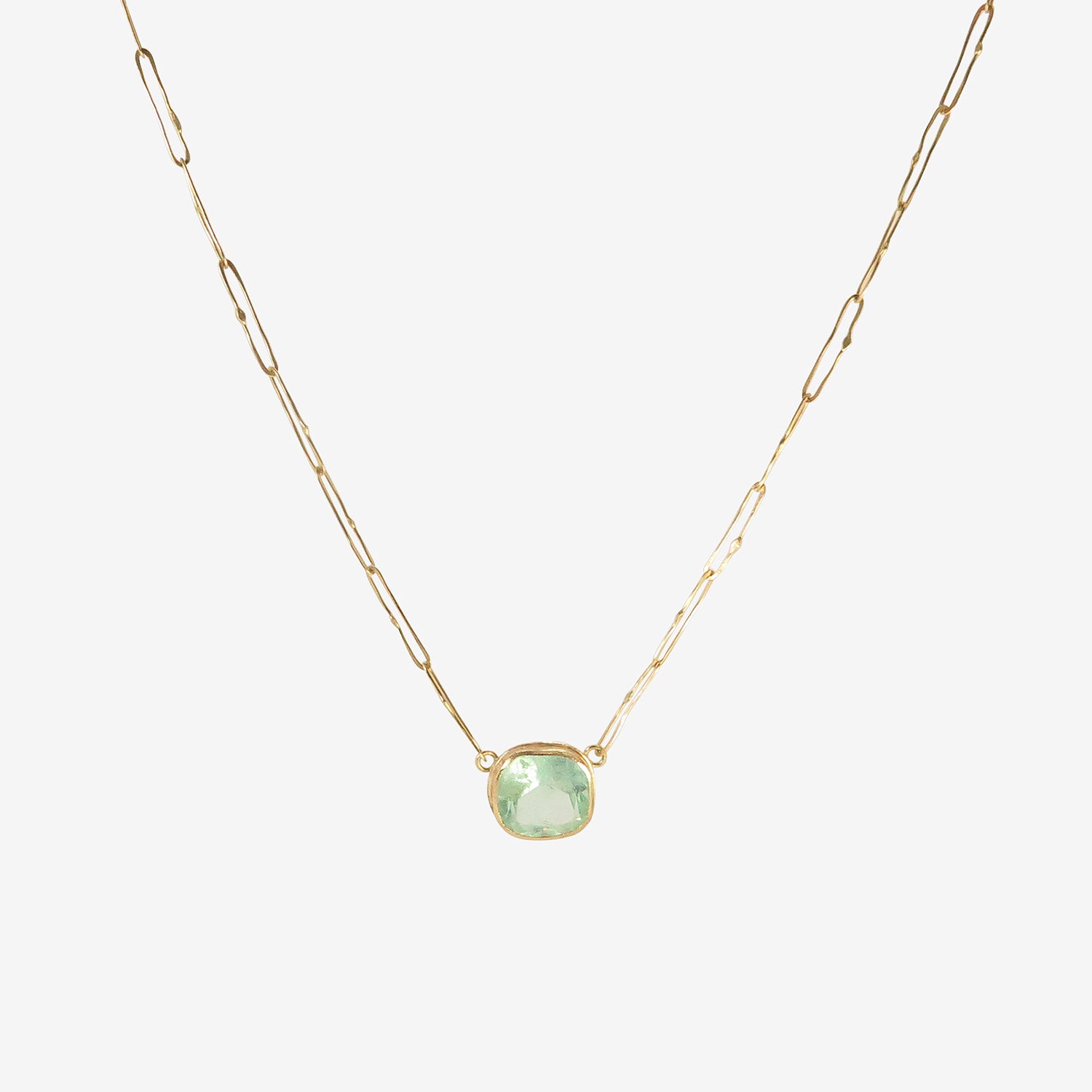 JUDY GEIB 18K & CUSHION-CUT LIGHT COLOMBIAN EMERALD ECHO NECKLACE, 6.32CT