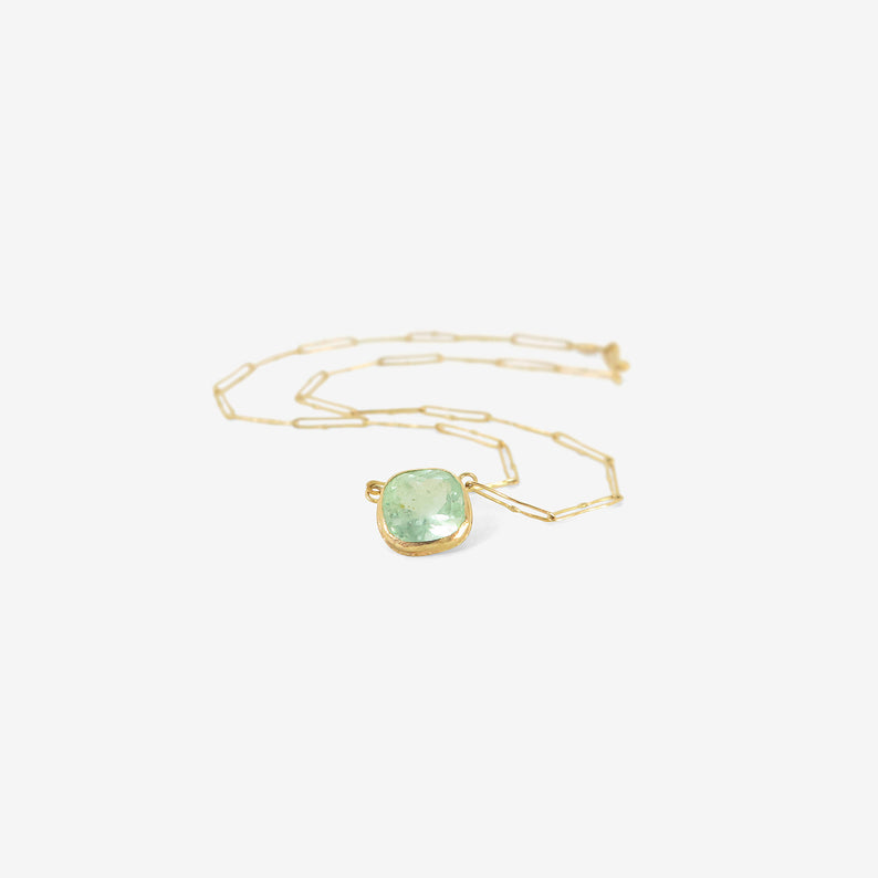 JUDY GEIB 18K & CUSHION-CUT LIGHT COLOMBIAN EMERALD ECHO NECKLACE, 6.32CT