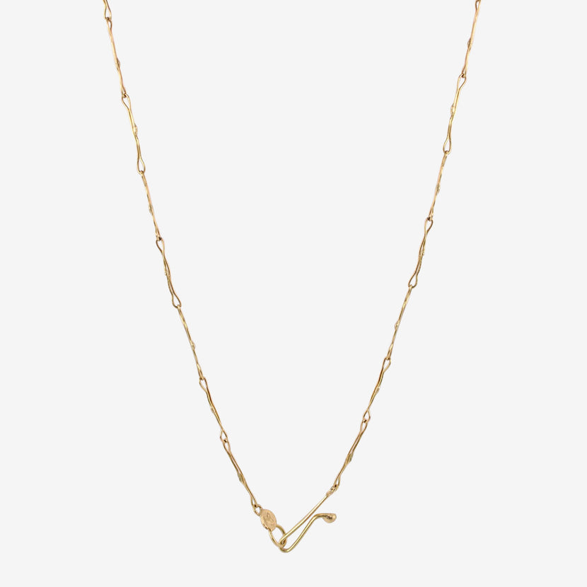 JUDY GEIB 18K & DOUBLE DENDRITIC AGATE NECKLACE WITH PINK TOURMALINE & TANZANITE