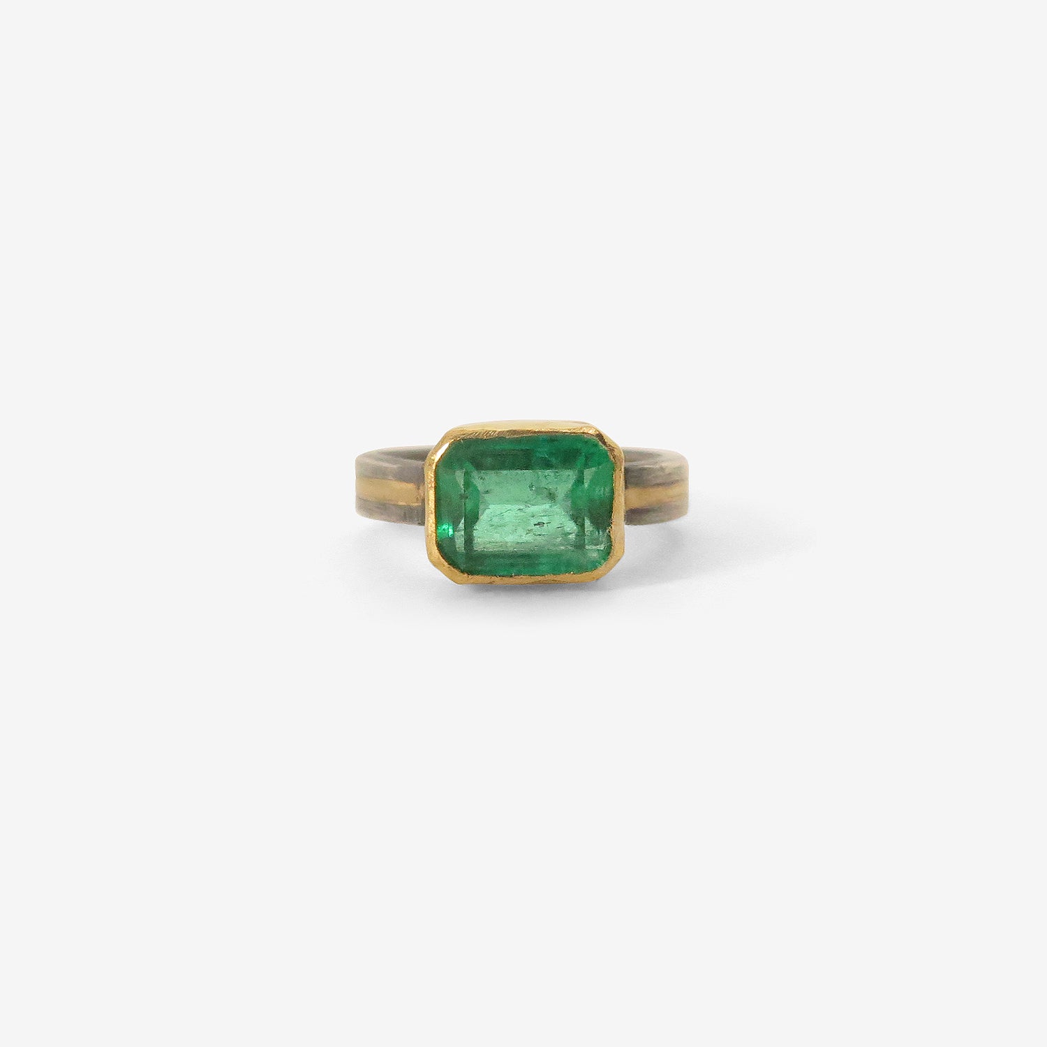JUDY GEIB 22K & SILVER GORGEOUS COLOMBIAN EMERALD RING, 3.43CT