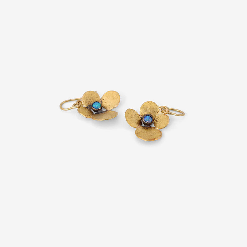 JUDY GEIB 24K & OPAL HYDRANGEA EARRINGS