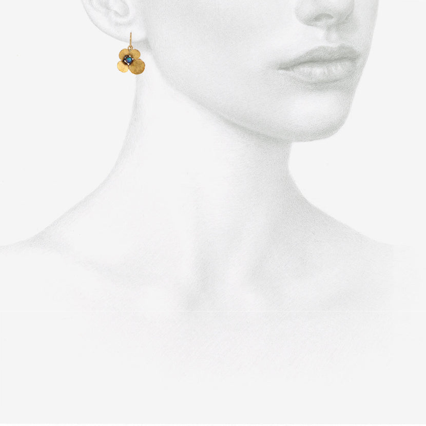 JUDY GEIB 24K & OPAL HYDRANGEA EARRINGS