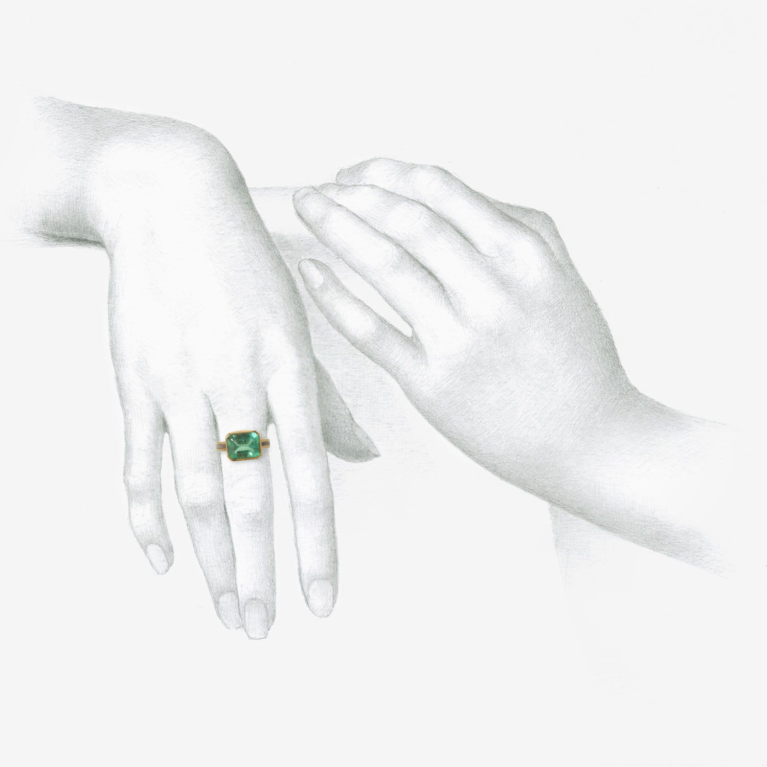 JUDY GEIB 22K & SILVER LOVELY COLOMBIAN EMERALD RING, 3.91CT