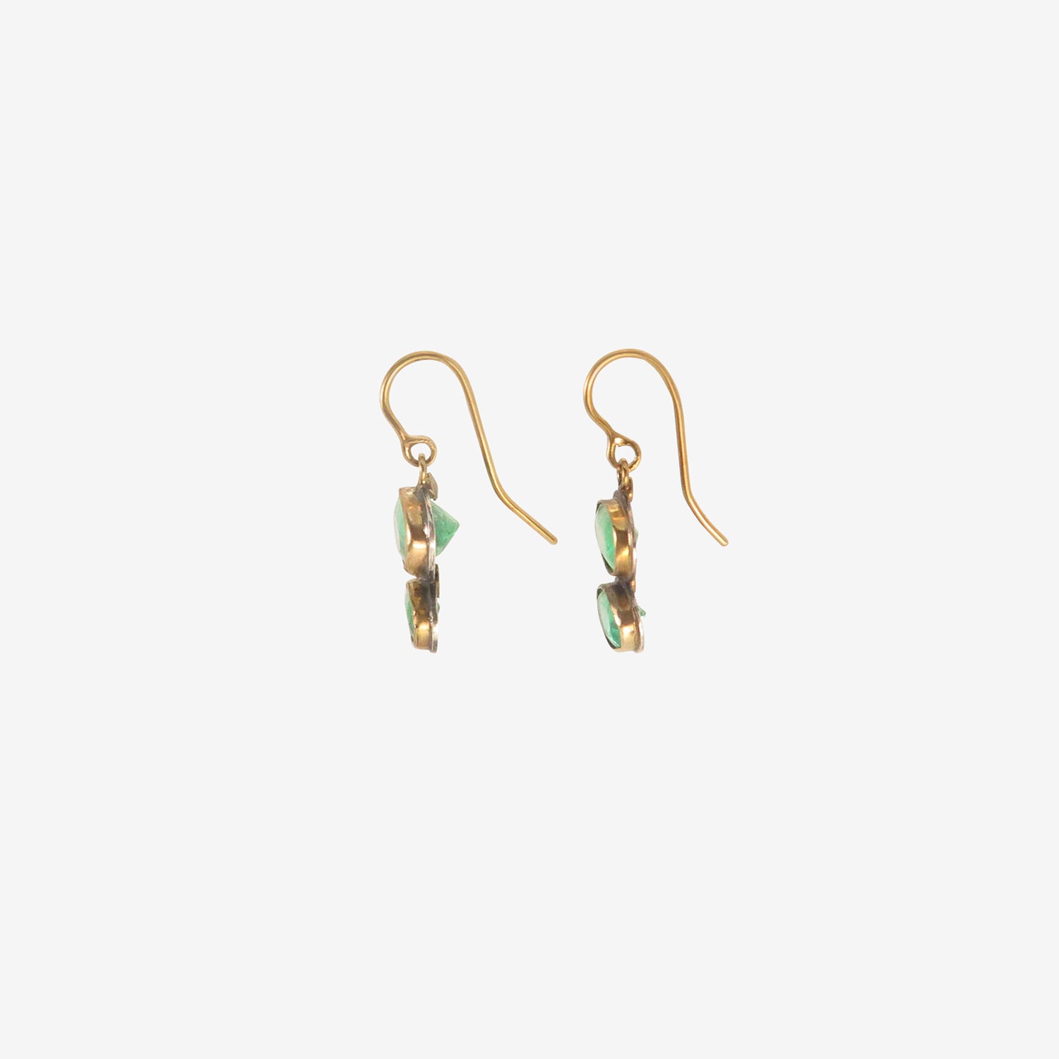 JUDY GEIB 18K & OVAL COLOMBIAN EMERALD DOUBLE DROP EARRINGS, 6CT